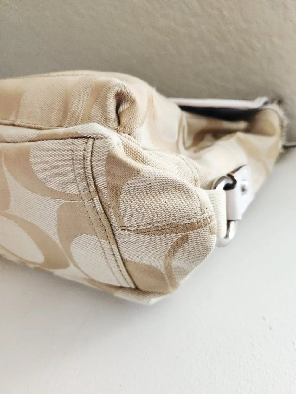 Coach Kyra Signature Khaki Shoulder Bag Purse